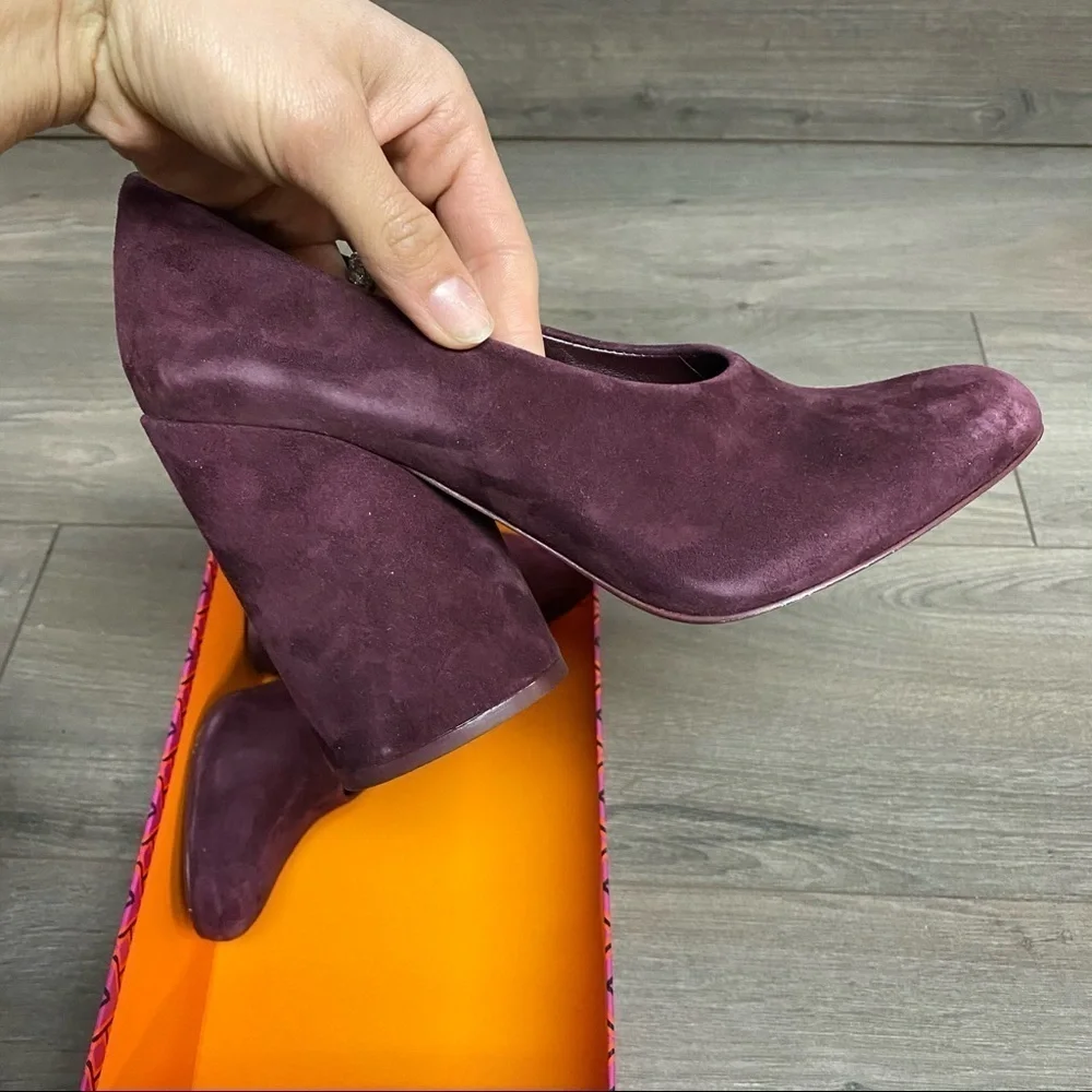 Tory Burch | Lucia Suede Chunky Heel Pumps Fig 7